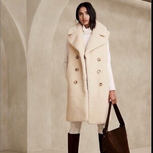 Banana Republic Cora Sherpa Vest 🔥 WOOL- NWOT